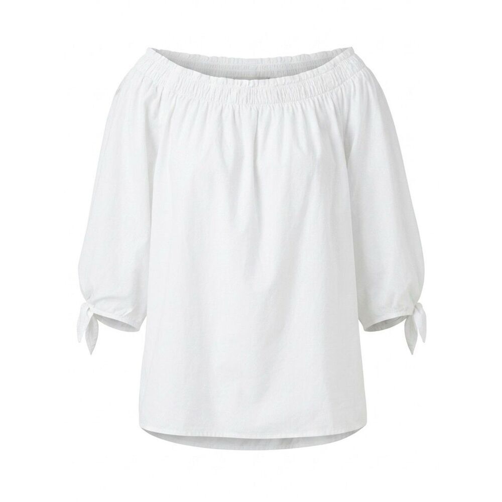 White Off-Shoulder Women's Top Size 4
